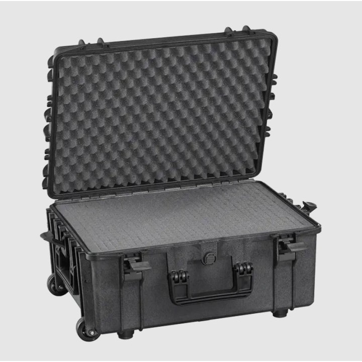 Black, High Density cubed foams with trolley, INT 538x405xH245(50+195)mm, EXT 604x473xH283mm, 53,38L
