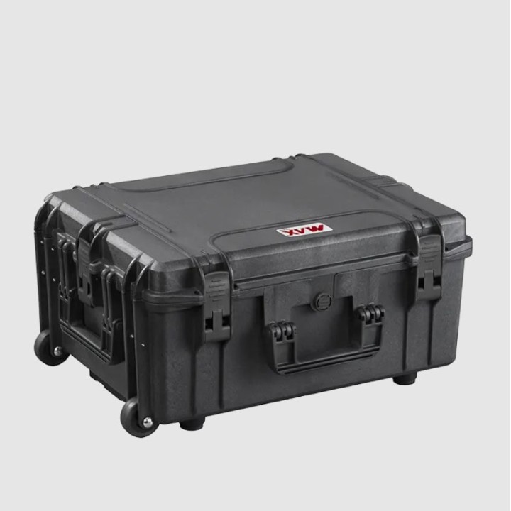 Black, High Density cubed foams with trolley, INT 538x405xH245(50+195)mm, EXT 604x473xH283mm, 53,38L