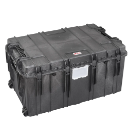 Black, empty with hinged lid, INT 1090 x 680 x H510, EXT 1178 x 780 x H584, 395L