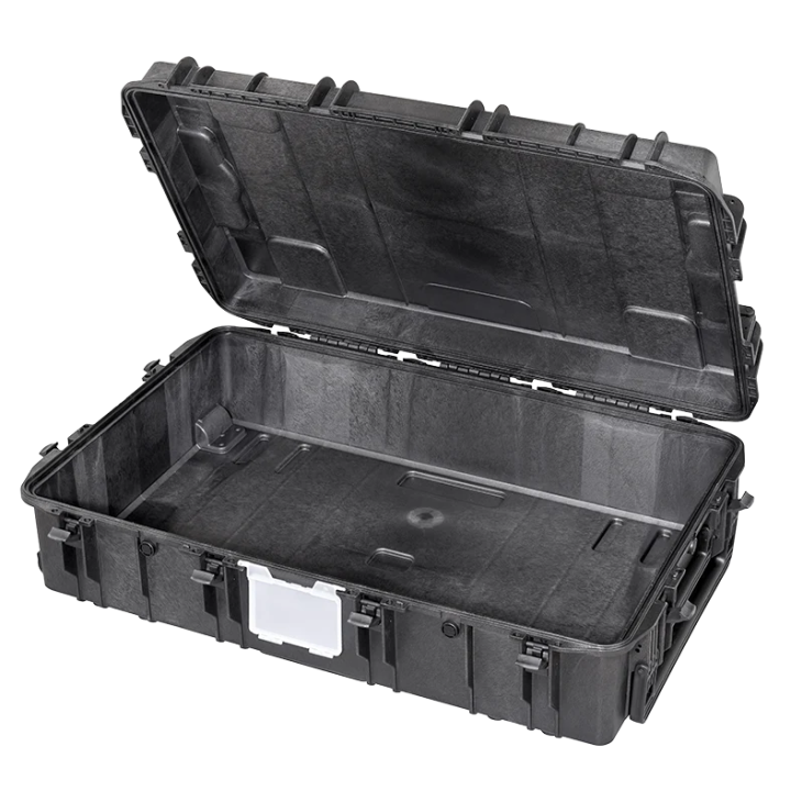 Black, empty with hinged lid,INT 1090 x 680 x H280, EXT 1178 x 780 x H330, 215 L