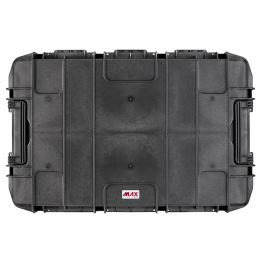 Black, empty with hinged lid,INT 1090 x 680 x H280, EXT 1178 x 780 x H330, 215 L