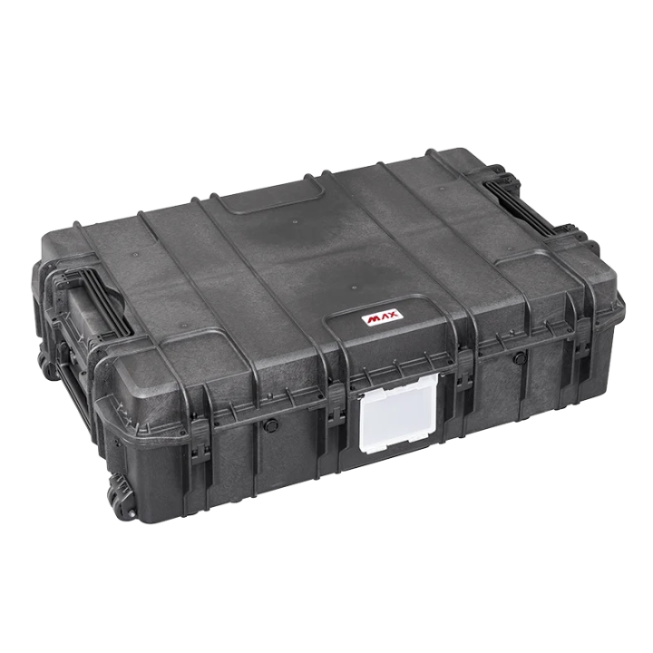 Black, empty with hinged lid,INT 1090 x 680 x H280, EXT 1178 x 780 x H330, 215 L