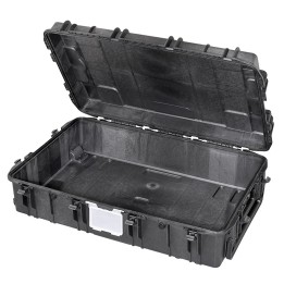 Black, empty with hinged lid,INT 1090 x 680 x H280, EXT 1178 x 780 x H330, 215 L