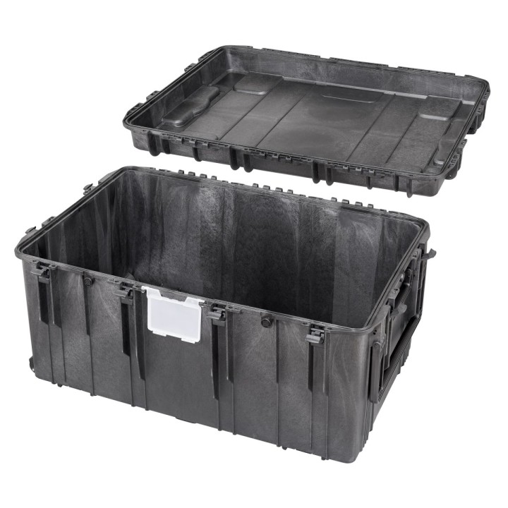 Black, empty with removable lid , INT 1090 x 680 x H510, EXT 1178 x 780 x H584, 395L