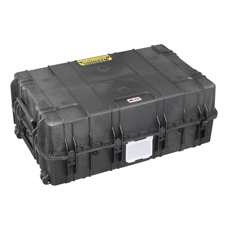 Black, empty with removable lid - 50/50 split lid and base, INT 1090 x 680 x H410 , EXT 1178 x 780 x H447, 300L
