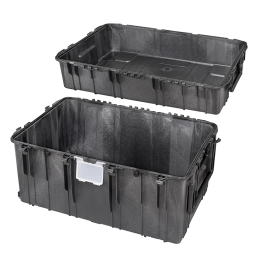 Black, empty with removable lid, INT 1090 x 680 x H640, EXT 1178 x 780 x H702, 480L