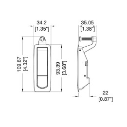 Black Lever Latch with Pop-up Lever Mechanism