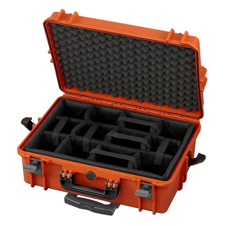 Black, padded dividers, INT 500x350xH194(58+136)mm, EXT 555x445xH258mm, 6,12kg, 33,95L