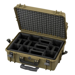 Black, padded dividers, INT 500x350xH194(58+136)mm, EXT 555x445xH258mm, 6,12kg, 33,95L