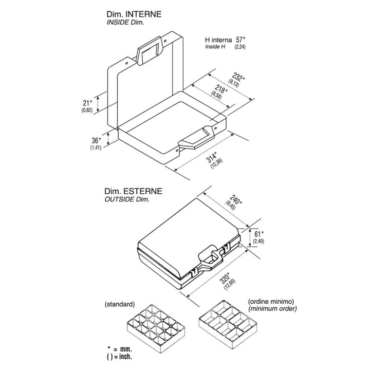 Black,  Polypropylene case, A4 format mm. 320 x 240 x 61