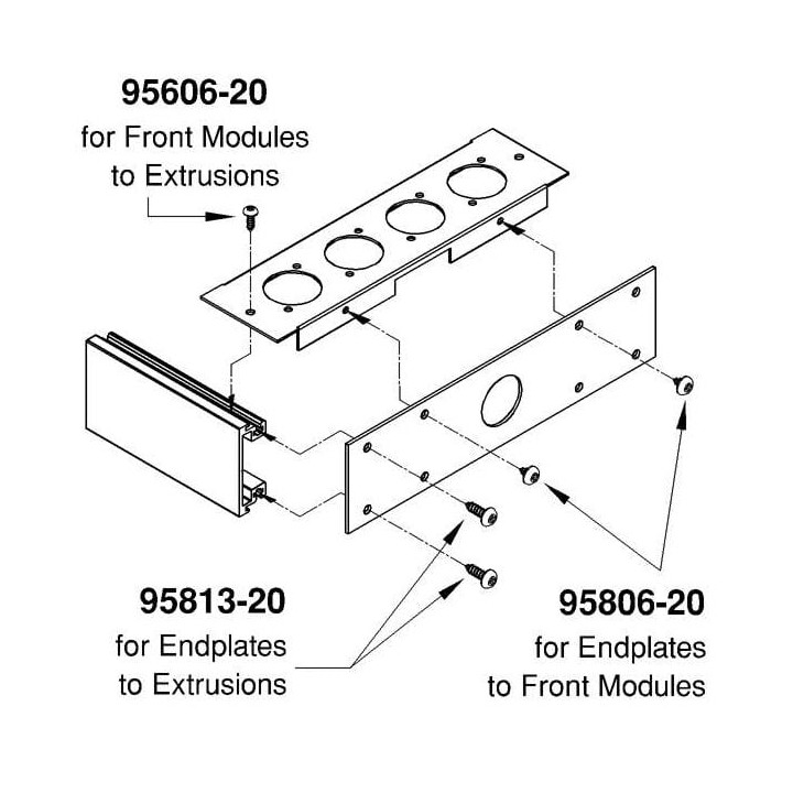 Black screws B6x6 for Front Modules to Extrusions