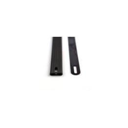 Black Strap Handle with Zinc Metal End Caps and Black Plastic Covers