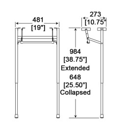 Black Telescopic Folding Table Legs
