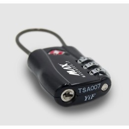 Black, TSA padlock with flexible shackle