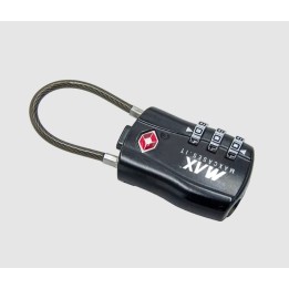 Black, TSA padlock with flexible shackle