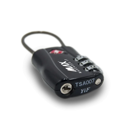 Black, TSA padlock with flexible shackle