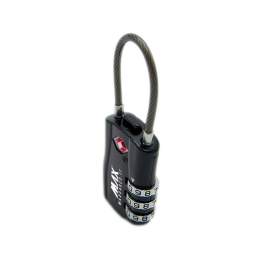 Black, TSA padlock with flexible shackle