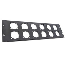 3U Rack Panels Punched for 12 x RG-7250 Schuko Sockets