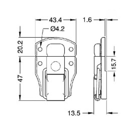 Chrome Osaka Draw Latch 1650c