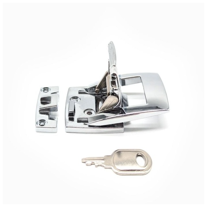 Die-Cast Polished Chrome Draw Latch with Key Lock