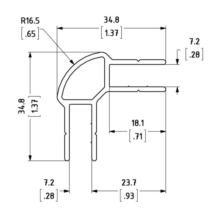 Double Angle Extrusion for N-Case 2 - 2m Long