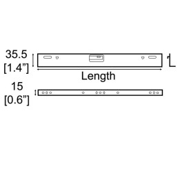 Drawer Slides Mounting Supports - 500mm Long