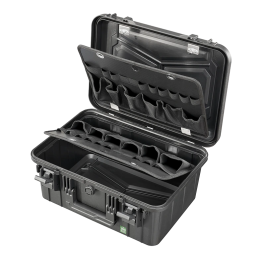 Gray, Tool case (2X tool panel) INT 415 x 280 x 190 (33 + 157)mm, EXT 465 x 355 x 210 mm, 2.88kg, 23,5L.