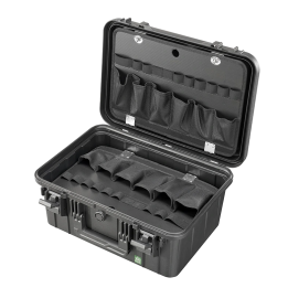 Gray, Tool case (2X tool panel) INT 415 x 280 x 190 (33 + 157)mm, EXT 465 x 355 x 210 mm, 2.88kg, 23,5L.