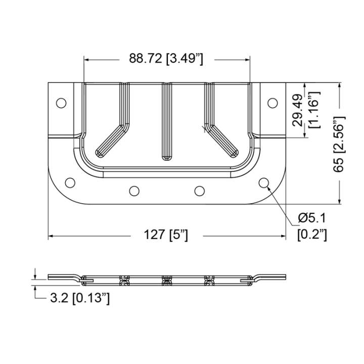 Half Rubber Cable Feed-through Dish with Offset