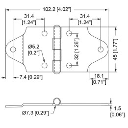 Heavy Duty Nickel Hinge with Offset on One Side Only