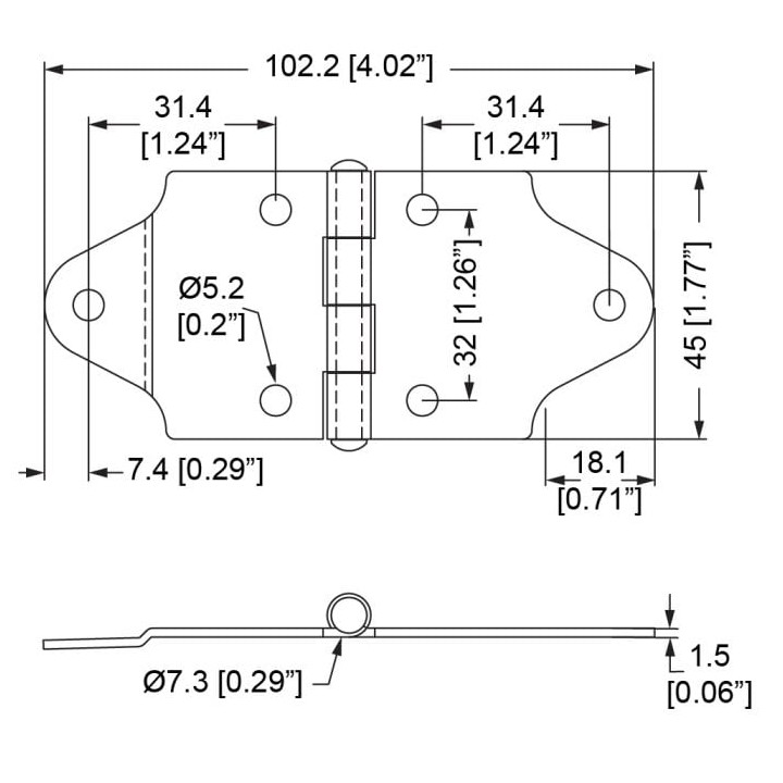 Heavy Duty Nickel Hinge with Offset on One Side Only
