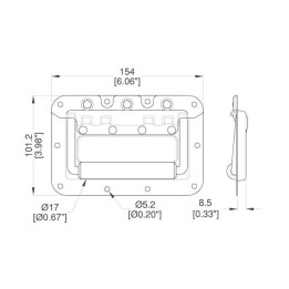Heavy Duty Medium Recessed Handle with Rivet Protection