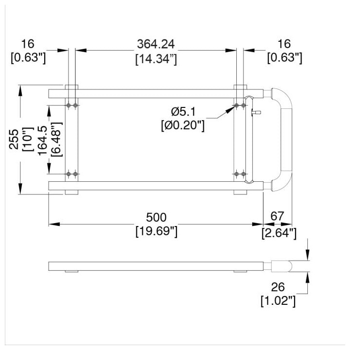 Heavy Duty Steel Pullout Surface Mount Handle with Moulded Grip
