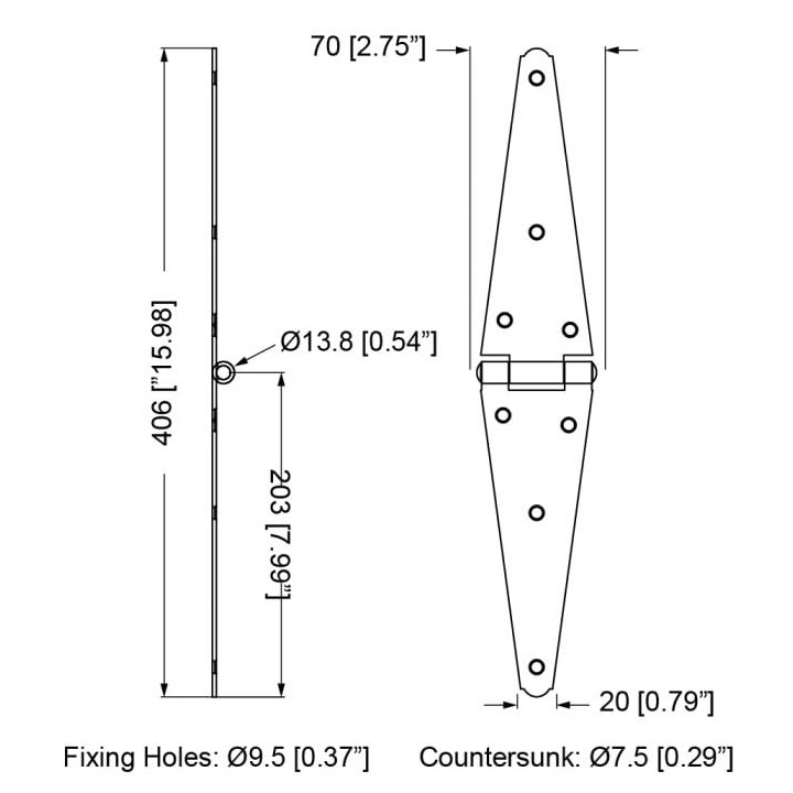 Hinge STRAP HINGE 8" Hinge