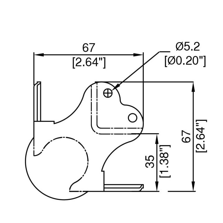 Large Heavy Duty PennBrite Ball Corner with 35mm Offset and 5mm Radius