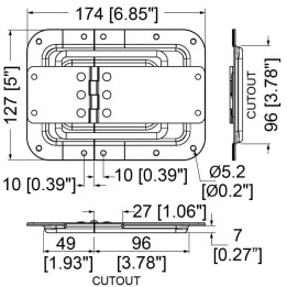 Large Lid Stay in 7mm Deep Shallow Dish with 27mm Offset