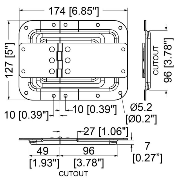 Large Lid Stay in 7mm Deep Shallow Dish with 27mm Offset