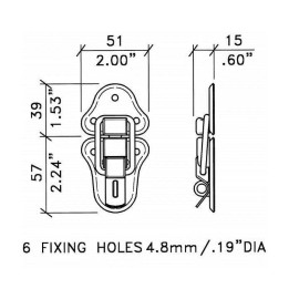 Large Zinc Draw Latch with Padlock Bracket