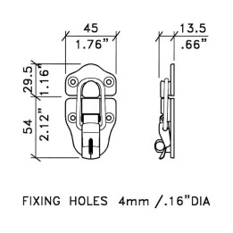 Large Nickel Draw Bolt with Padlock Bracket
