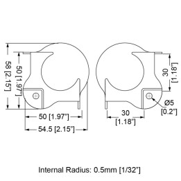 Large PennBrite Ball Corner with 30mm Offset and 0.5mm Radius