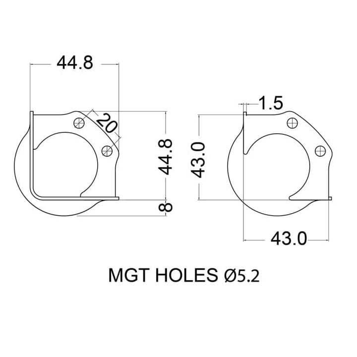 Large PennBrite Ball Corner Without Legs with 5mm Radius
