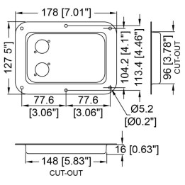 Large PennBrite Dish Punched for 2 x D-Series Connectors