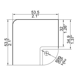 Large PennBrite Flat Corner with 30mm Offset and 1.5mm Radius