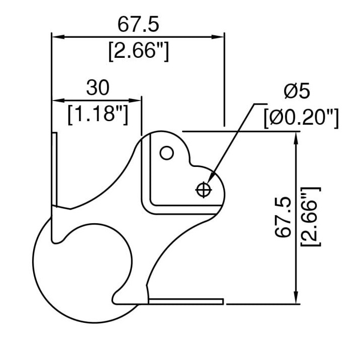 Large PennBrite Heavy Duty Ball Corner with 30mm Offset with 5mm Radius