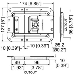 Large Spring-Loaded Lid Stay in 10mm Deep Dish