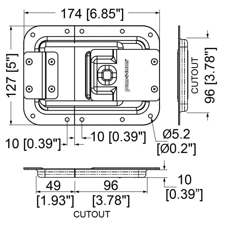 Large Spring-Loaded Lid Stay in 10mm Deep Dish