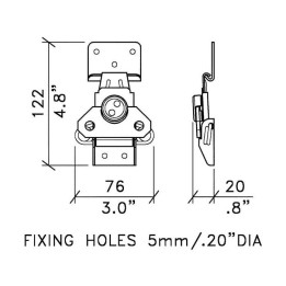 Large Stainless Steel Surface Latch with Catch Plate