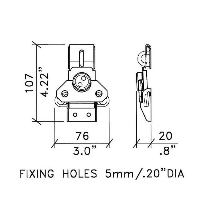 Large Surface Latch with Padlocking Catch Plate