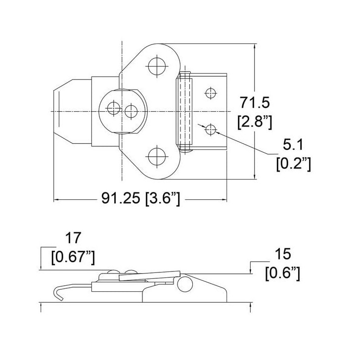 Large Surface Latch with Flat Cam