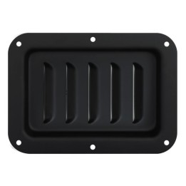 Large Very Shallow Black Dish with Vertical Louvre Vents